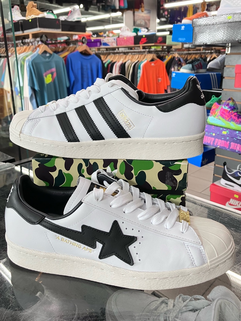 Adidas Superstar 80s Bape White Black Size 7